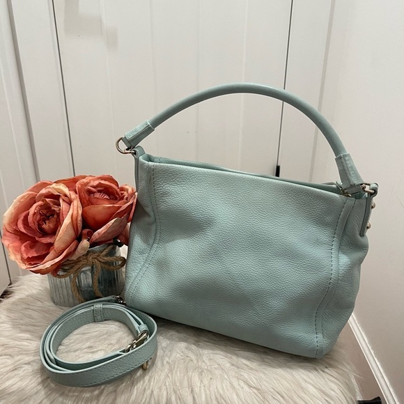 Kate Spade Women’s Two Way Bag Teal Pebbled Leather Small - Picture 3 of 8